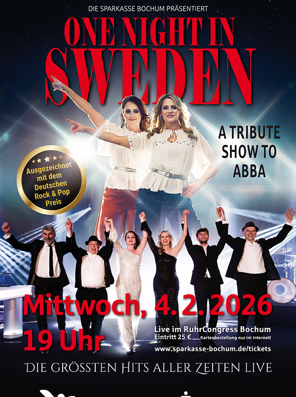 Poster für: Sonderauslosung der Sparlotterie One Night in Sweden - A Tribute Show to ABBA