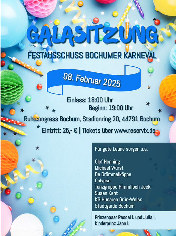 Poster für: Galasitzung  Des Festausschusses Bochumer Karneval