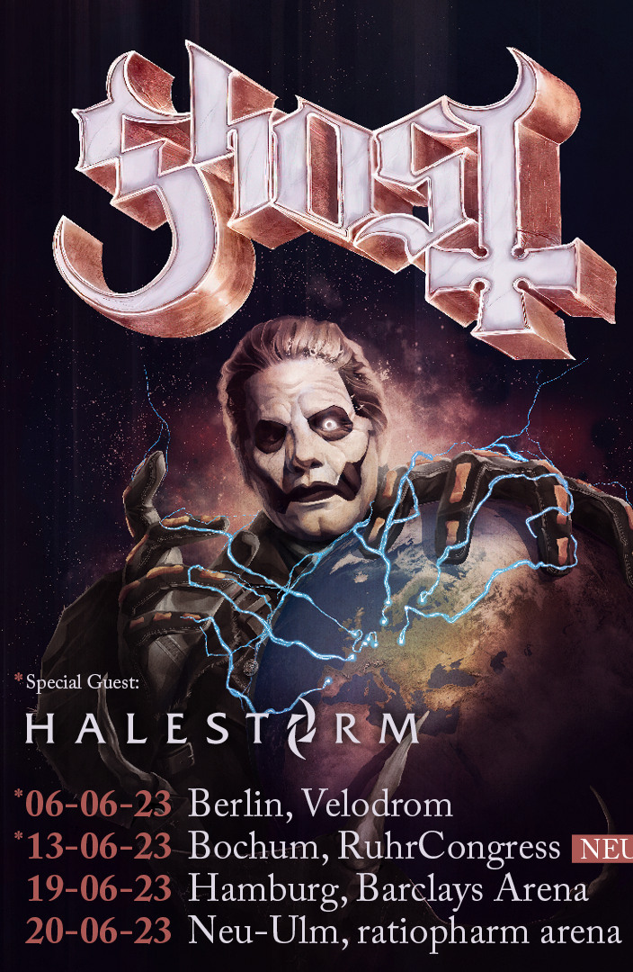 Tourplakat mit Geist und Logo